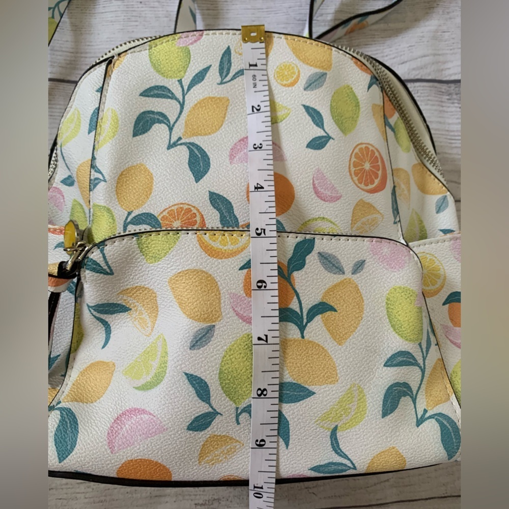 Vibrant Citrus Pattern Women's Faux Leather Backpack from Parfois (Euro brand) - Picture 5 of 11